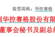 北流华控赛格董事长、董秘、副总经理三高管同日辞职